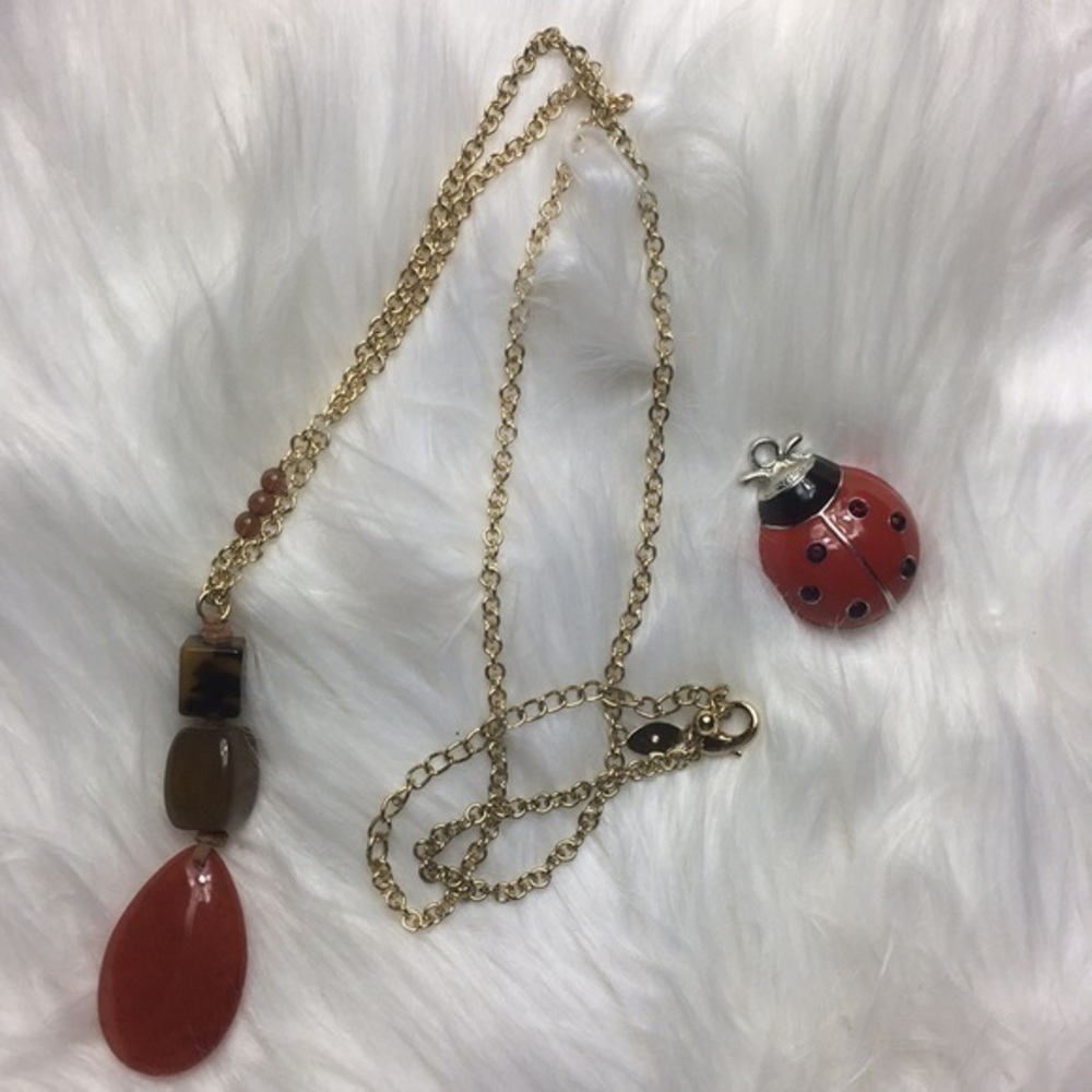 Chico’s, faux gem, 36” necklace, NWOT.